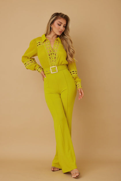 TRUEDAMES Crochet Jumpsuit Pink Medium 4