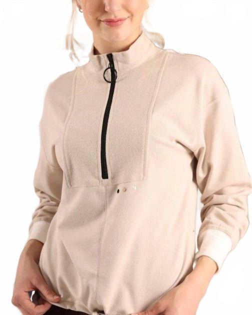 Simondona Half Zip Sweatshirt Beige Medium 3