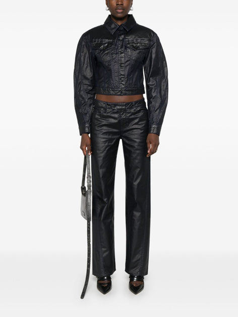 Mugler Cropped Jacket Midnight Blue EU 44 3