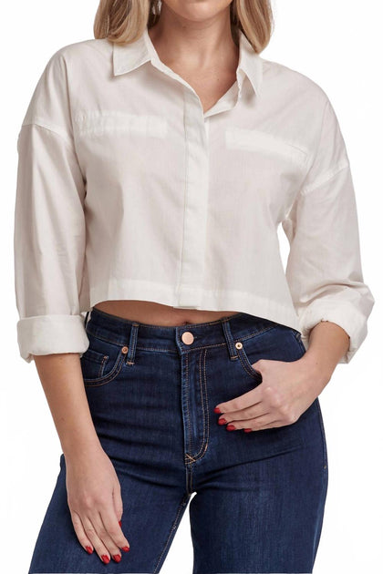 Dear John Denim Arianna Poplin Shirt Beige Large 2