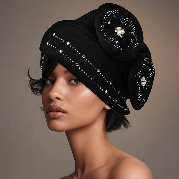 FASHNZFAB Floral Turban Hair Wrap White One Size 3