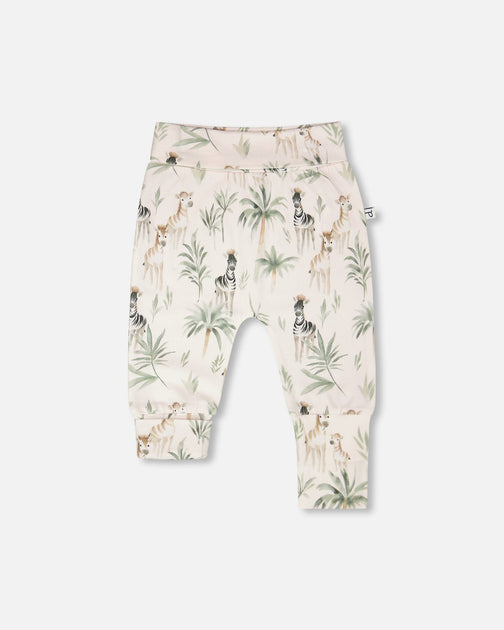 Deux par Deux Evolutive Pants Beige Zebra Print 6-9 Months 2