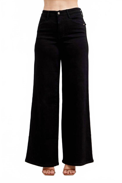 Judy Blue Raven High Rise Wide Leg Jeans Black 30 2
