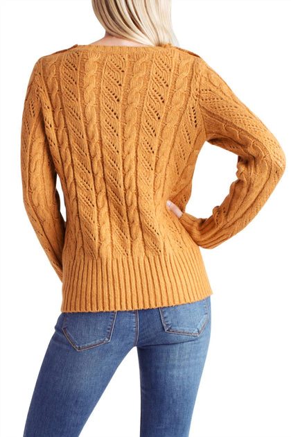 Kensie Punk Yarn Pullover Orange XSmall 3