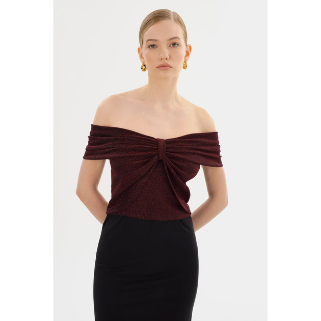 Lamarque Camelia Lurex Knit Top Black Medium 4