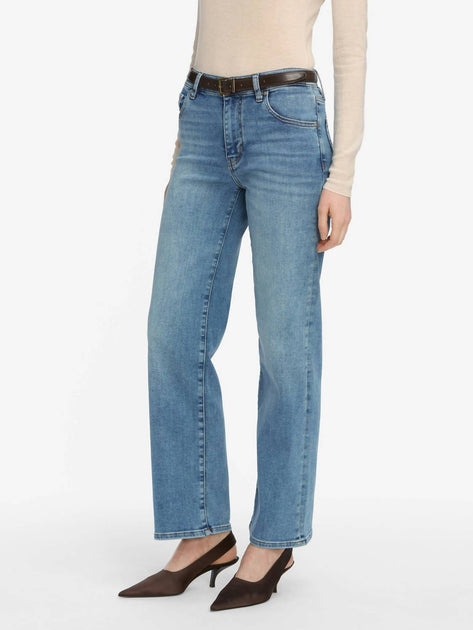 FRAME Mellow Mid Rise Wide Leg Jeans Blue 28 3