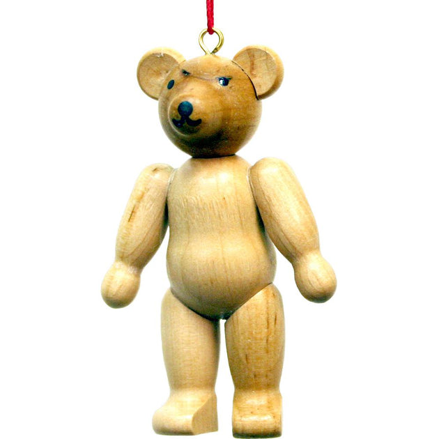 Christian Ulbricht Ornament Teddy Bear Natural Wood 3