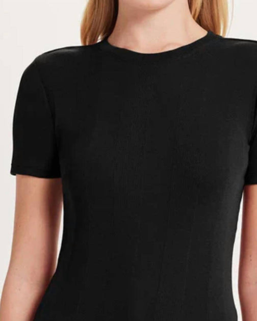 GOLDIE Rib Short Sleeve Tee Black Large 3