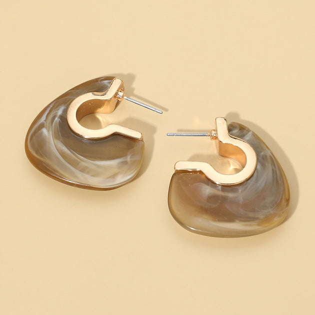 FASHNZFAB Abstract Hoop Earrings Pink 2