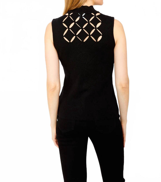 Frank Lyman Knit Sleeveless Top Black Small 4
