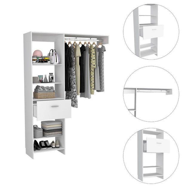 DEPOT E-SHOP Dynamic Closet System White 4