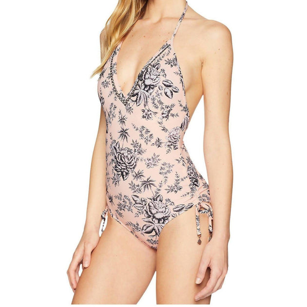 Seafolly Love Bird Deep V One Piece Beige US 10 3