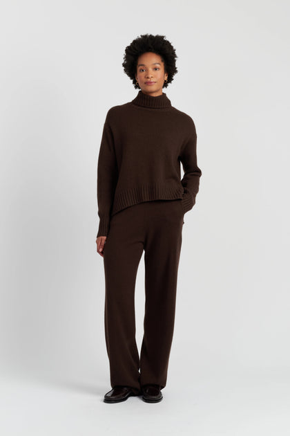 Chinti & Parker Rollneck Sweater Brown Small 3