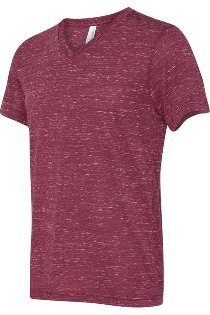 BELLA + CANVAS Textured Jersey V-Neck Tee Red Small 4