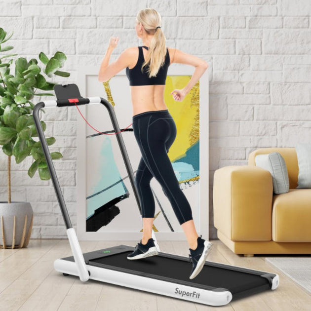 Tapis de course pliable 2-en-1 Hivvago Blanc 2