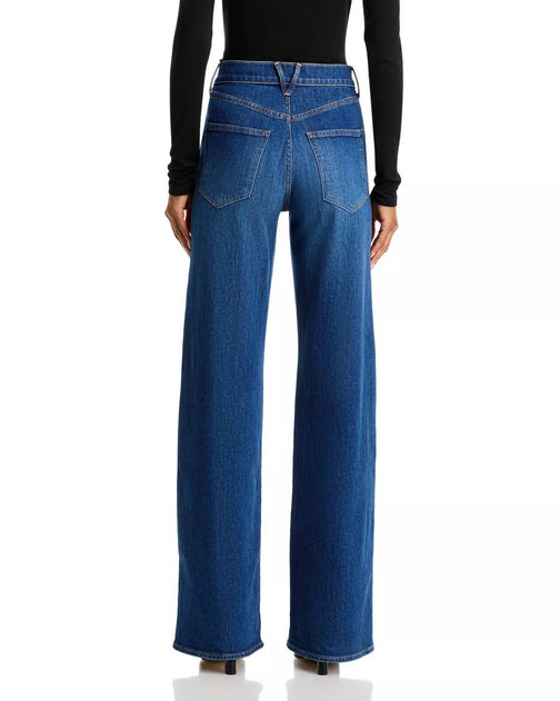 Veronica Beard Taylor High Rise Wide Leg Jeans Blue 31 4