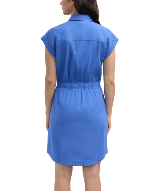Ellen Tracy Shirt Dress Blue Medium 3