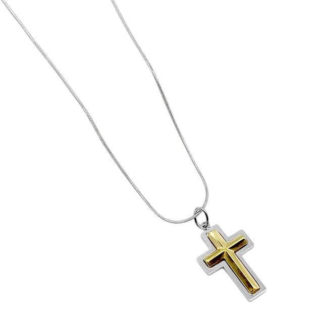 FASHNZFAB Cross Pendant Necklace Rhodium Silver One Size 3