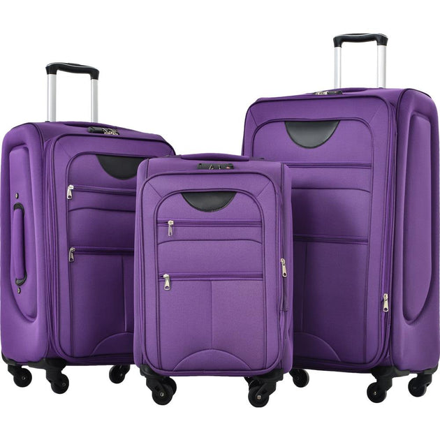 BreeBe Softside Luggage 3 Piece Set Dark Blue 7
