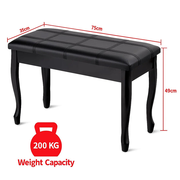 Hivvago PU Leather Duet Piano Bench Brown 5