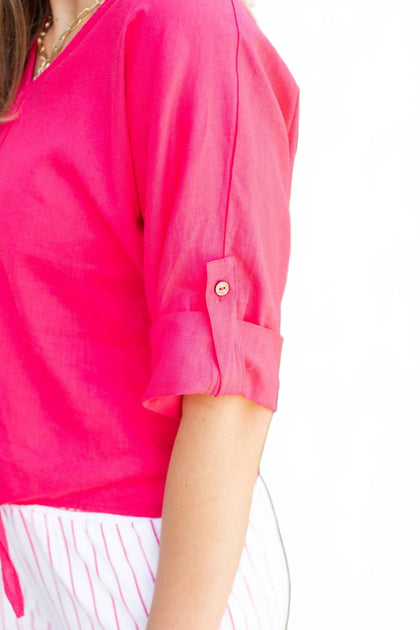 Charlie B Front Tie Top Pink Medium 3