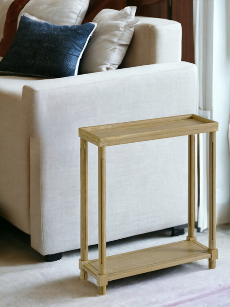 Hivvago End Table Set Oak Brown Wood 3