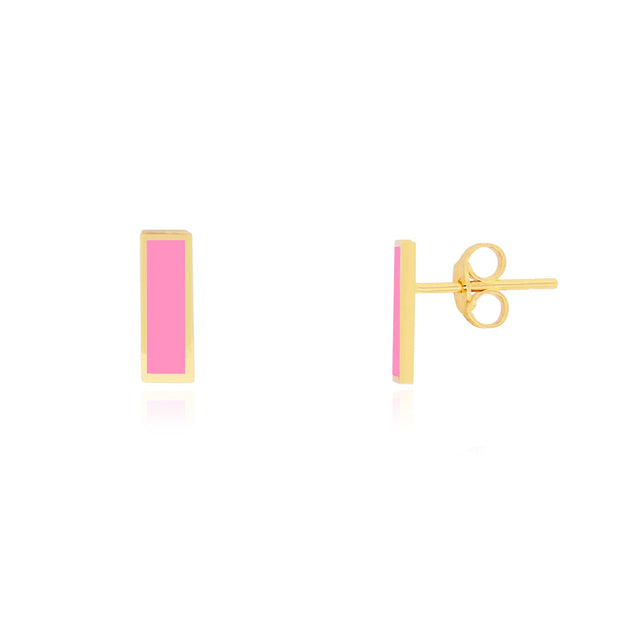 The Loavery Bar Stud Earrings Pink 3