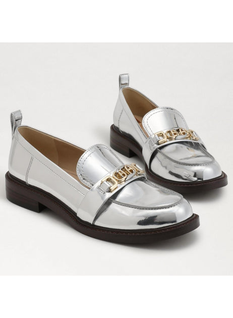Sam Edelman Shiny Buckle Loafer Silver US 9 2