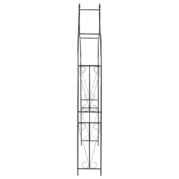 vidaXL Garden Arch Black 47.2x15x101.6 in Iron 4