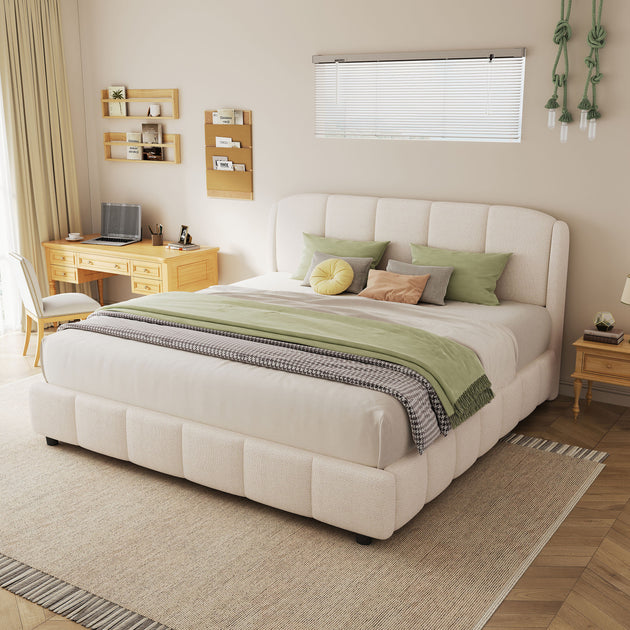 Streamdale Queen Platform Bed Boucle 3