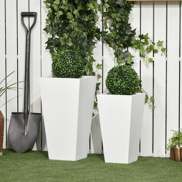 ERUULE Outdoor Planter Set White 4