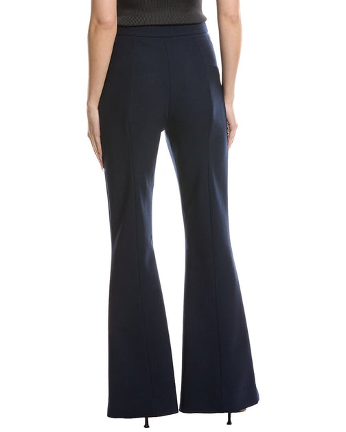 Oscar de la Renta Side Zip Flare Stretch Wool-Blend Pant Blue US 4 3
