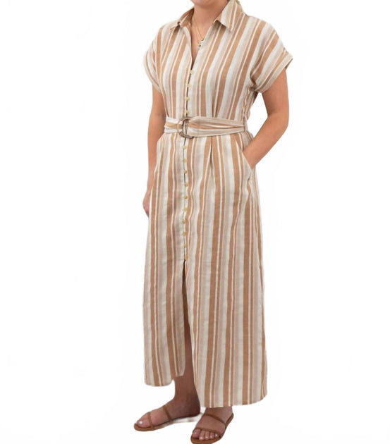 FATE Robe Maxi en Lin Ceinturée 3