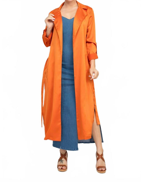 Haute Monde Trench Coat Orange Small 2