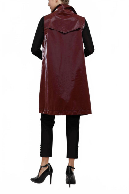 IC COLLECTION High Neck Biker Long Vest Rot Large 3