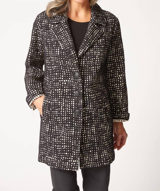 Habitat Autumn Check Paris Car Coat Black Large 4
