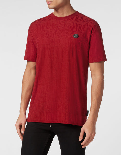 Philipp Plein T-shirt Round Neck SS Monogram Black 4XLarge 4