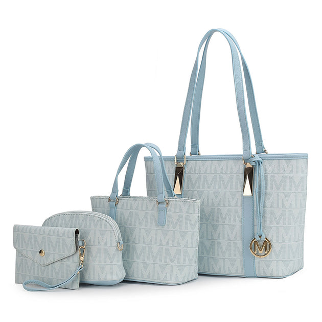 MKF Collection Marimar Signature 4 PCS Handbag Set Multi Large 2