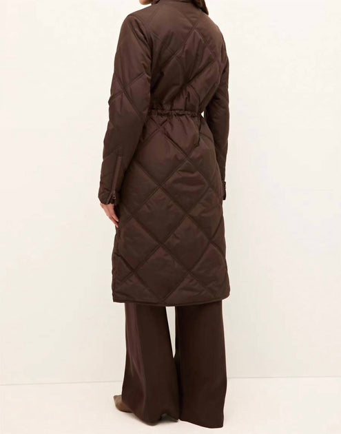 Marie Oliver Aiden Quilted Coat Brown Large 3