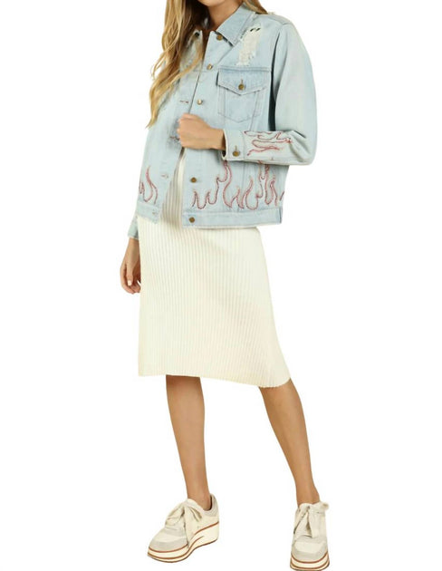 Honey Punch Some Like It Hot Veste Distressée Bleu Large 2