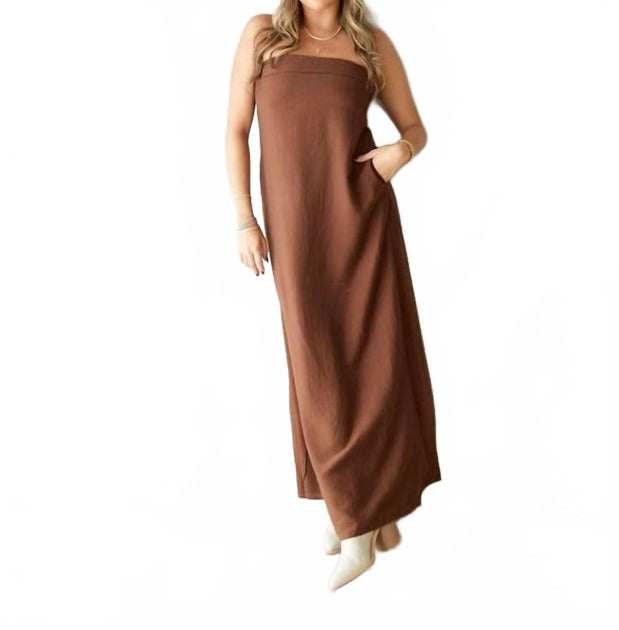 Runaway the Label Saphira Maxi Dress In Brown