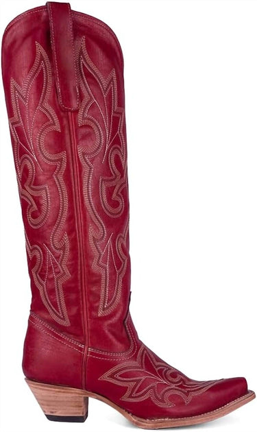 Corral Tall Embroidery Snip Toe Western Boot Red US 8.5 2
