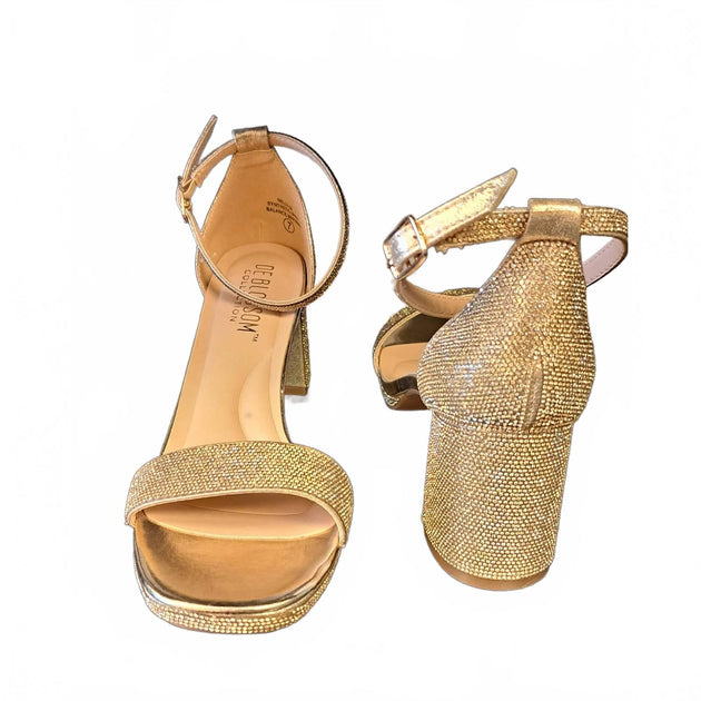 De Blossom Collection Nelly Platform Heels Gold US 8 3