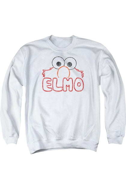 Gildan Sesame Street Elmo Letters Crewneck Sweatshirt White XL 2