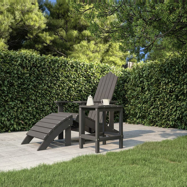 vidaXL Patio Adirondack Table Anthracite 15x15x18.1 HDPE 4