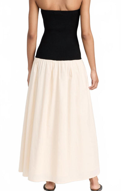 Line and Dot Tanner Combo Maxi Dress Black/Taupe Medium 4