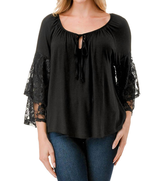 VaVa Bell Sleeve Top Black Small 2