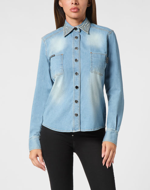 PHILIPP PLEIN Jeanshemd Multi Small 4