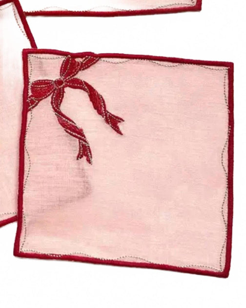Biscuit Home Gift Box Cocktail Napkins Pink Set of 4 3