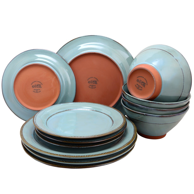 Gibson Elite Terranea Dinnerware Set Terracotta 12 Piece 4